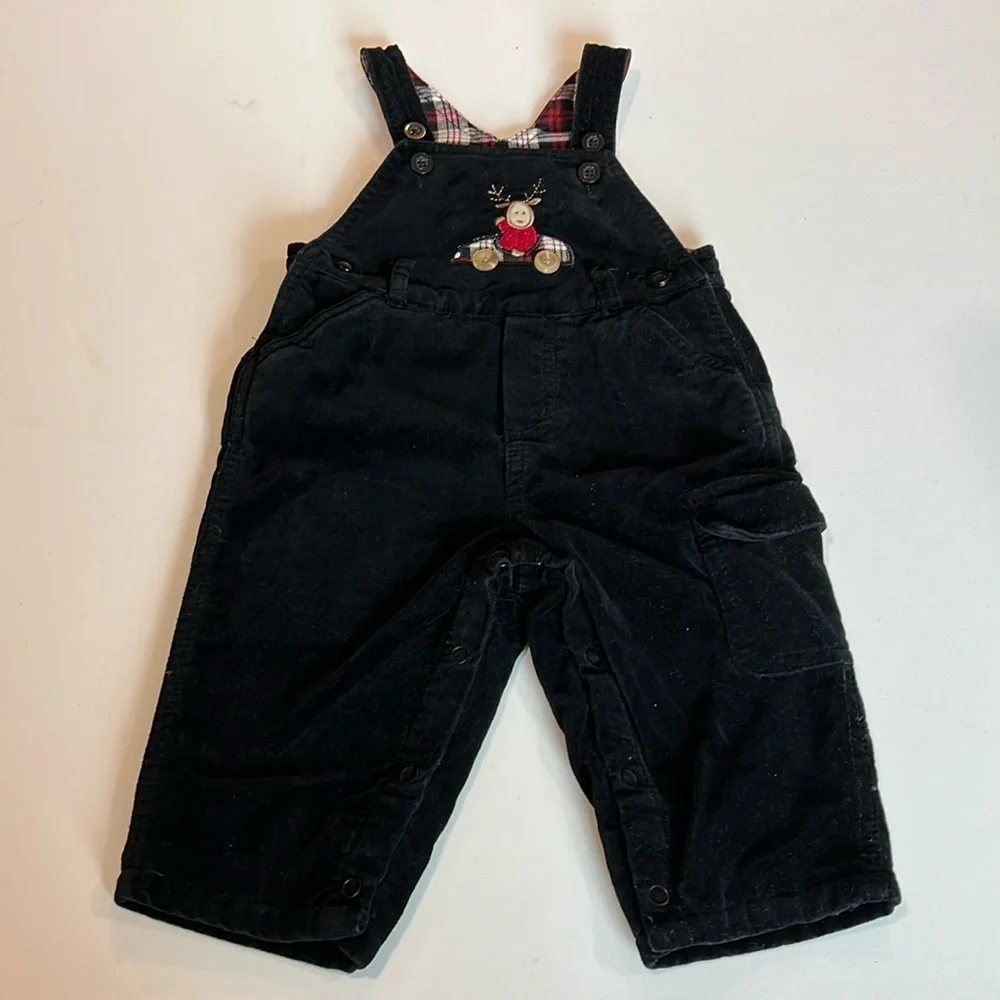 Children’s Place - 3-6m unisex reindeer velour/velvet overalls